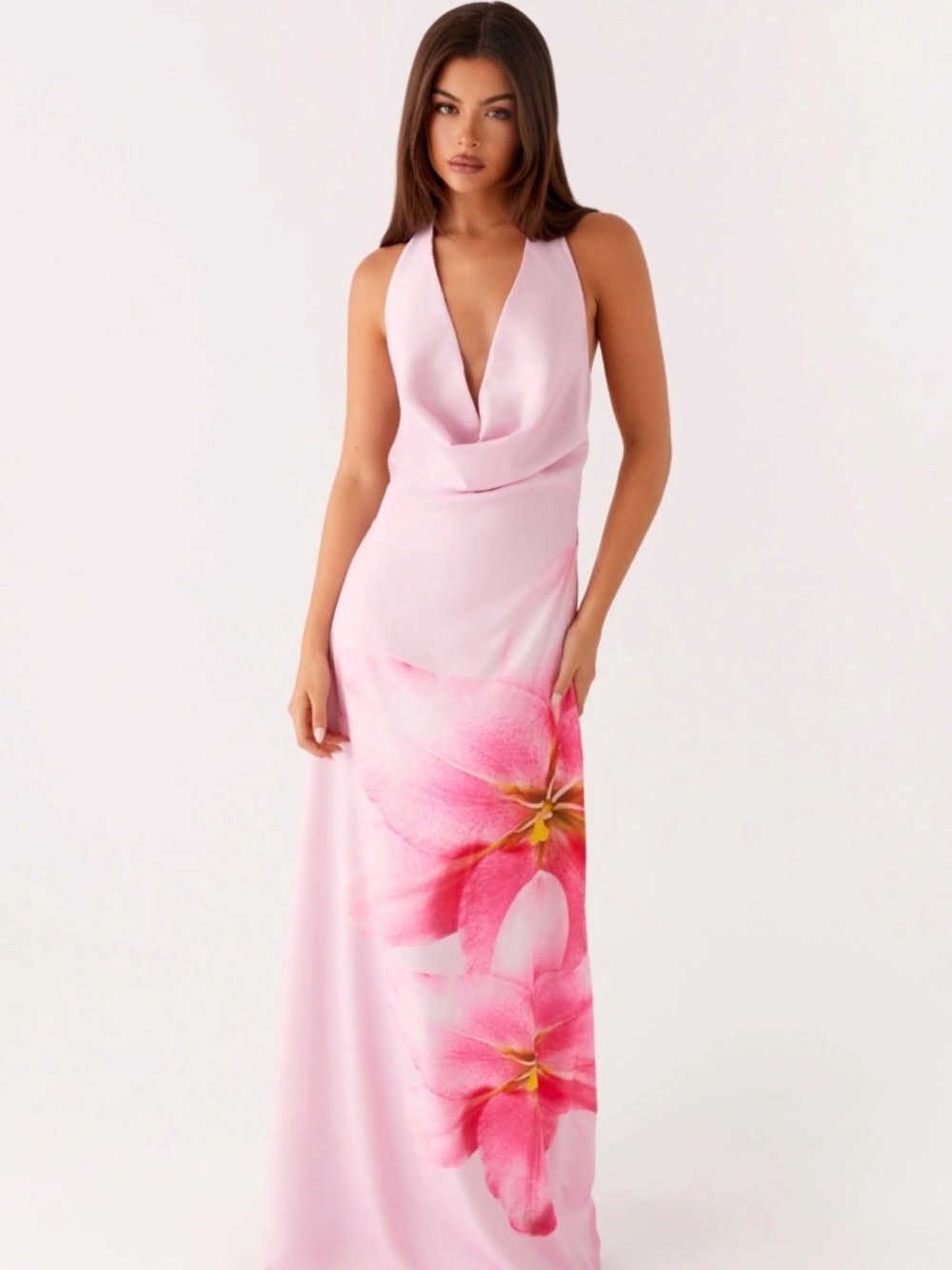 NWT Peppermayo Bryony Cowl Maxi Dress - Pink